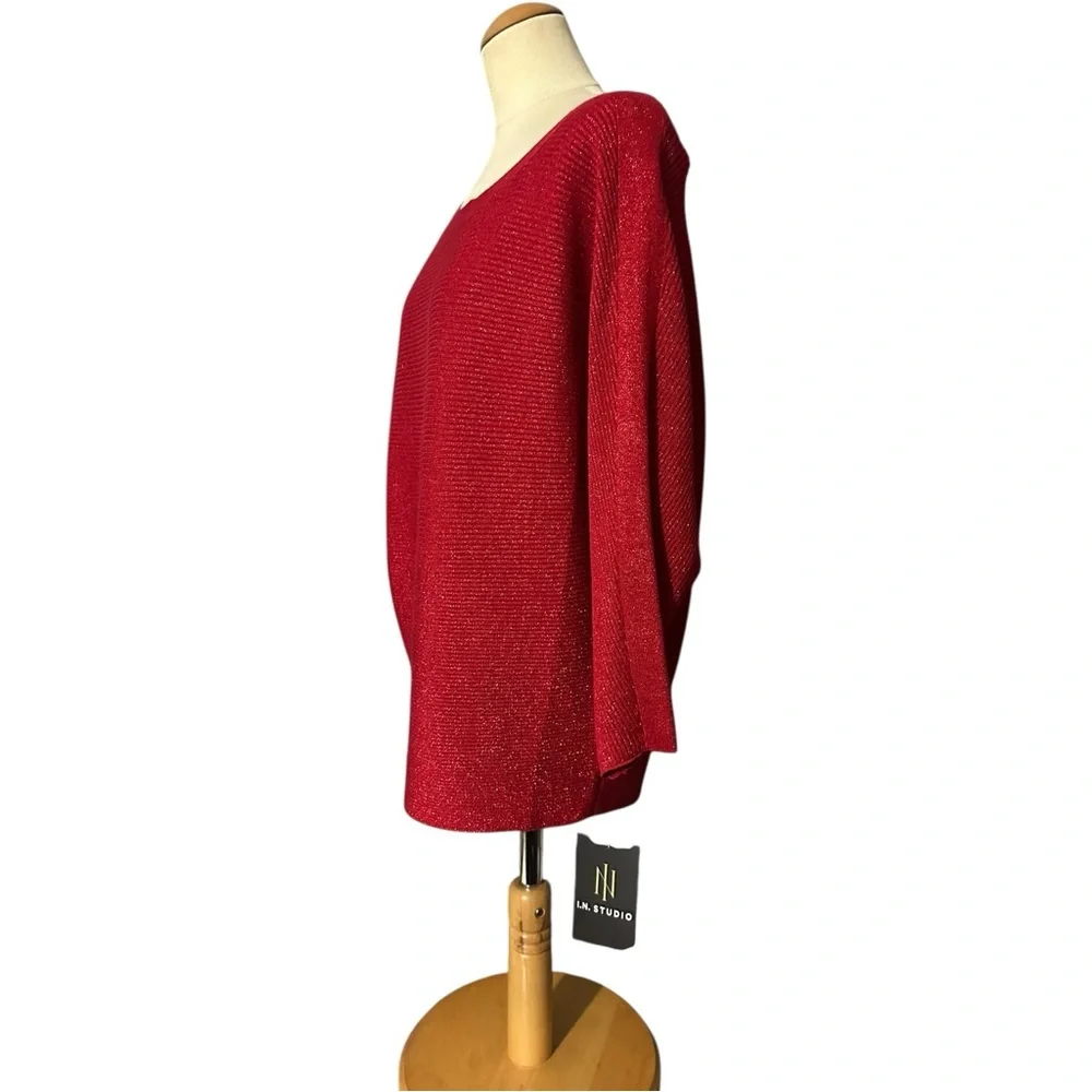 I.N Studio Sweater NWT Metallic Red Size Large